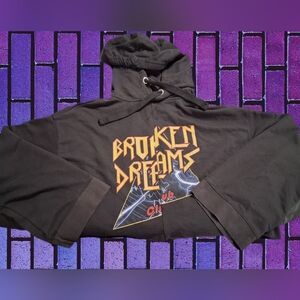 Divided Black Broken Dreams Club Cropped Hoodie With Bell Sleeves